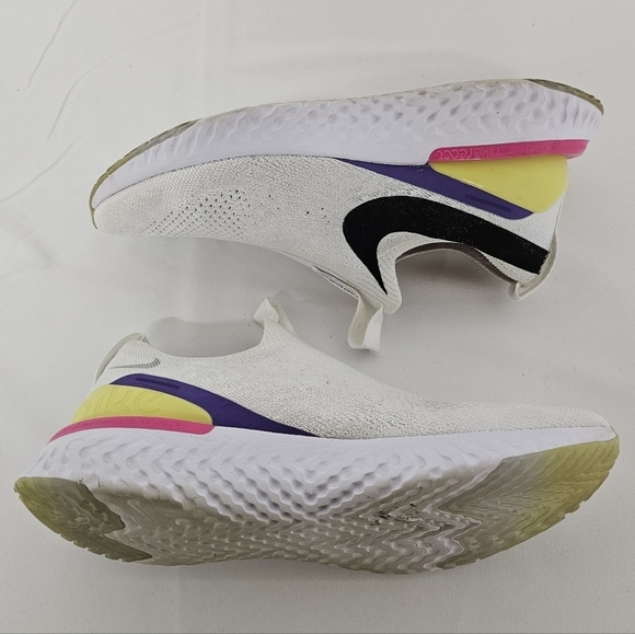 Nike Ephic Phantom React Sneakers White Black Laser, Fuchsia, Psychic Purple 6.5 - Picture 8 of 11